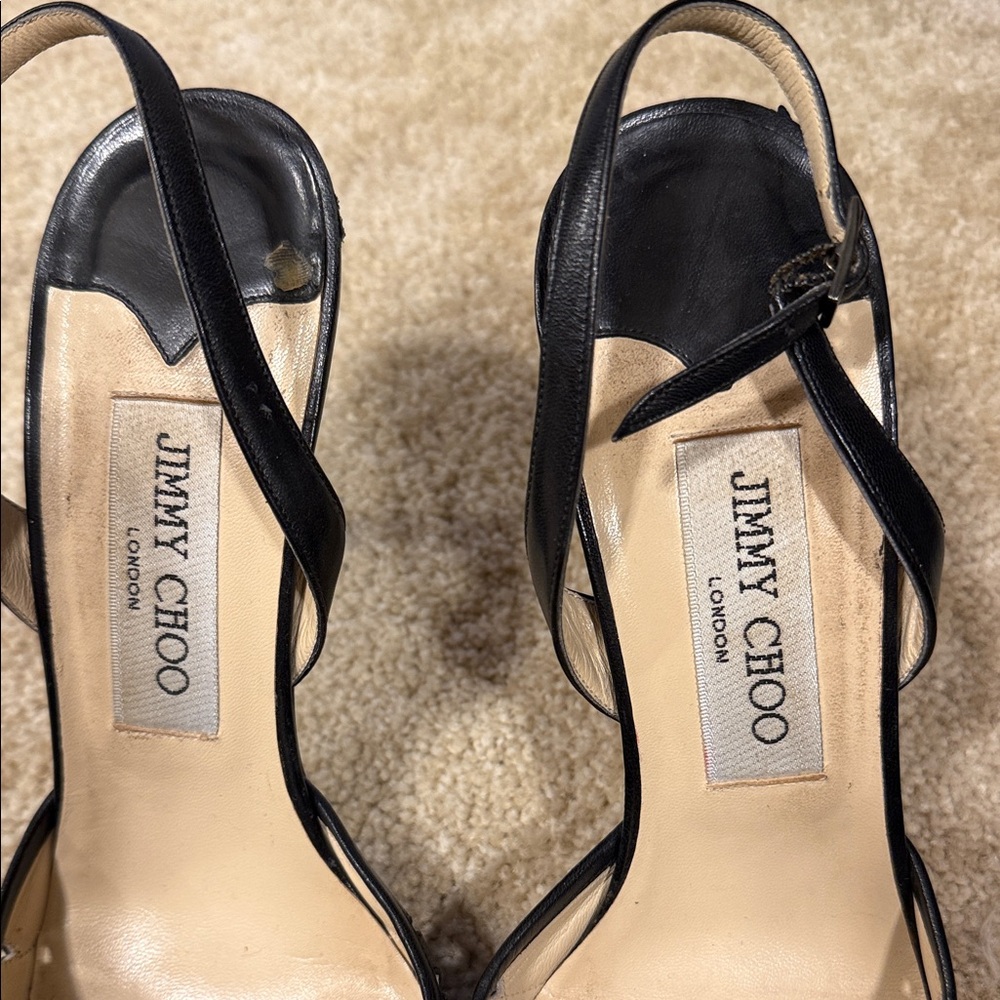 Jimmy Choo Black Cutout Heels - Picture 2 of 7